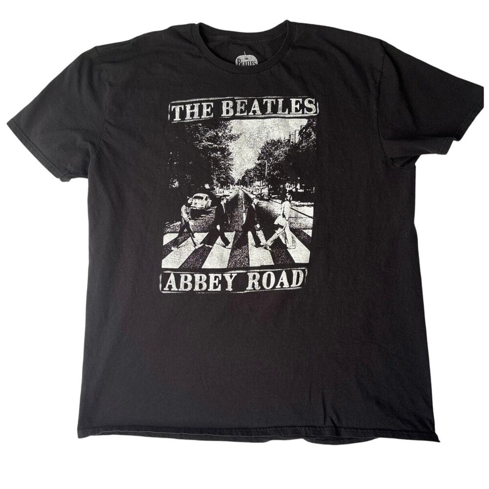 The Beatles Abbey Road 100% Cotton Black Graphic Tee Shirt Size XXL